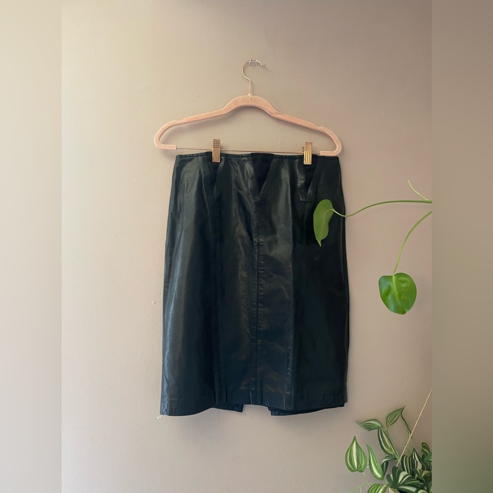 Vintage Italian 100% Real Leather Skirt